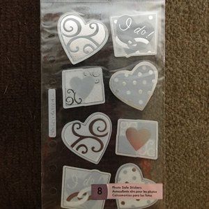 Sticko Silver Heart Vellum Stickers
